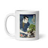 Samurai and Bonsai Tree Ukiyo-e White glossy mug