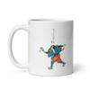 Samurai Play Pickleball Ukiyo-e White glossy mug