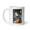 Samurai Ukulele String Instrument Ukiyo-e White glossy mug