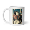 Samurai Banjo Player Music Ukiyo-e White glossy mug