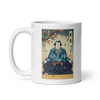 Samurai Meditation Yoga Japanese Ukiyo-e White glossy mug