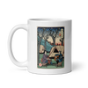 Samurai Camping Weekend Ukiyo-e White glossy mug