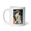 Geisha and Cat 1 Ukiyo-e White glossy mug