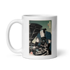 Samurai Mechanic Car Garage Ukiyo-e White glossy mug