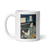 Samurai Audio Engineer Ukiyo-e  White glossy mug