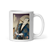 Samuai Saxophone Music Japanese Ukiyo-e White glossy mug - Samurai Original