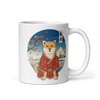 Dog Shiba Inu Samurai Ukiyo-e Funny White glossy mug