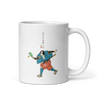 Samurai Play Pickleball Ukiyo-e White glossy mug