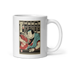 Samurai Bartender Wine Ukiyo-e White glossy mug