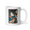 Samurai Ukulele String Instrument Ukiyo-e White glossy mug