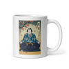 Samurai Meditation Yoga Japanese Ukiyo-e White glossy mug