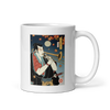 Trombone Samurai Music Ukiyo-e White glossy mug