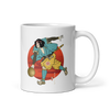 Samurai Play Bowling Ukiyo-e White Glossy Mug