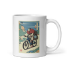 Samurai Mountain Bike Ukiyo-e White glossy mug