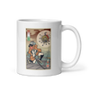 Samurai vs Virus Demon Ukiyo-e White glossy mug