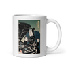 Samurai Mechanic Car Garage Ukiyo-e White glossy mug