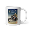 Samurai Chopper Motorcycle Ukiyo-e White glossy mug