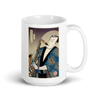 Samuai Saxophone Music Japanese Ukiyo-e White glossy mug - Samurai Original