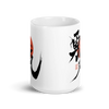 Courage Japanese Kanji Calligraphy White Glossy Mug -