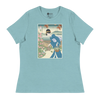 Geisha Gardening Japanese Ukiyo-e Women's Relaxed T-Shirt 2 - Heather Blue Lagoon / S