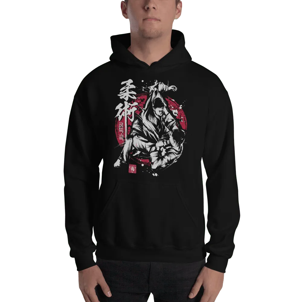 Jiu Jitsu Brazilian Martial Japanese Calligraphy Unisex Hoodie 2 - Black / S