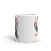 Cat Samurai Funny Japanese Ukiyo-e White Glossy Mug -