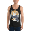 Cat Samurai Funny Japanese Ukiyo-e Unisex Tank Top - Black / XS