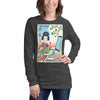 Geisha Programmer Computer Science Japanese Ukiyo-e Unisex Long Sleeve Tee - Dark Grey Heather / XS