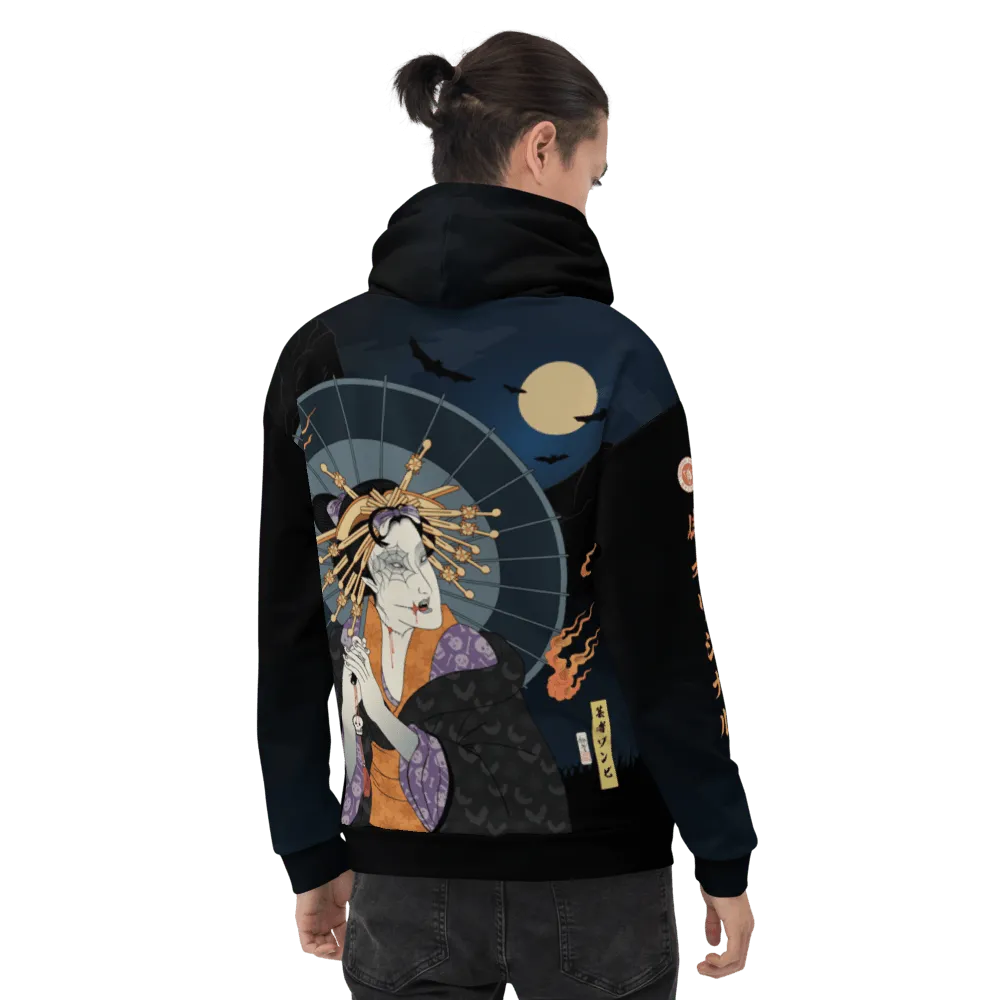 Halloween Geisha Zombies Japanese Ukiyo-e All-over Print Unisex Hoodie -