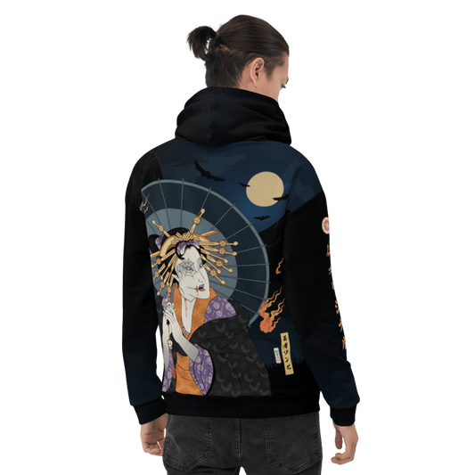 Halloween Geisha Zombies Japanese Ukiyo-e All-over Print Unisex Hoodie -