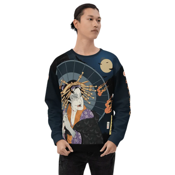 Halloween Geisha Zombies Japanese Ukiyo-e All-over Print Unisex Sweatshirt - XS