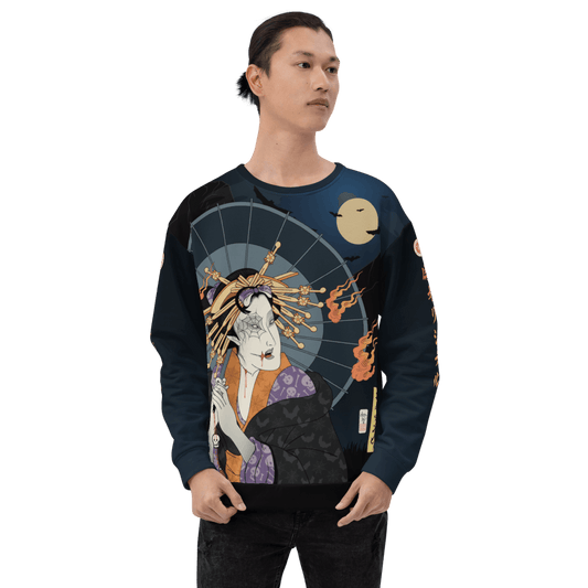 Halloween Geisha Zombies Japanese Ukiyo-e All-over Print Unisex Sweatshirt - XS