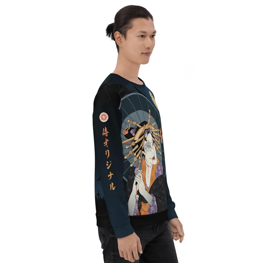 Halloween Geisha Zombies Japanese Ukiyo-e All-over Print Unisex Sweatshirt -