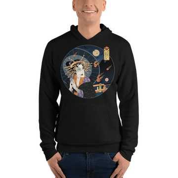 Halloween Geisha Zombies Japanese Ukiyo-e Unisex Pullover Hoodie - Black / S