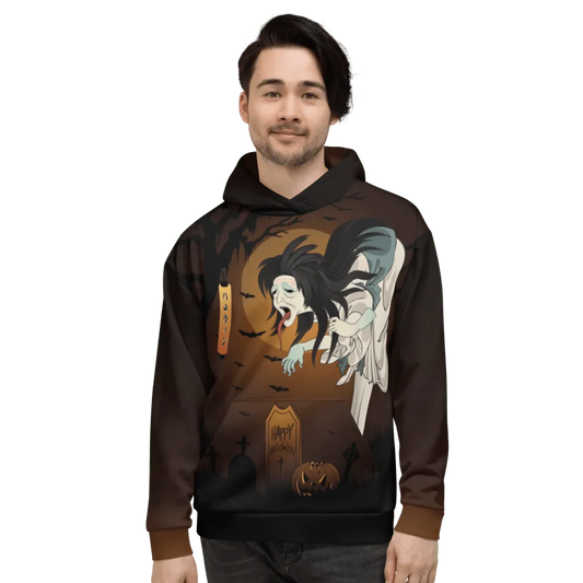 Halloween Horror Ghost Japanese Ukiyo-e All-over Print Unisex Hoodie - XS