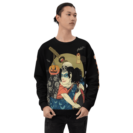 Halloween Samurai Joker Japanese Ukiyo-e All-over Print Unisex Sweatshirt - XS