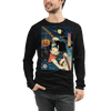 Halloween Samurai Joker Japanese Ukiyo-e Unisex Long Sleeve Tee - Black / S