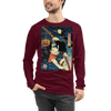 Halloween Samurai Joker Japanese Ukiyo-e Unisex Long Sleeve Tee - Maroon / S