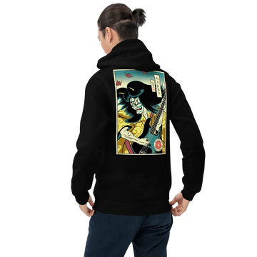 Hannya Bassist Player Music Japanese Ukiyo-e Unisex Hoodie - Black / S