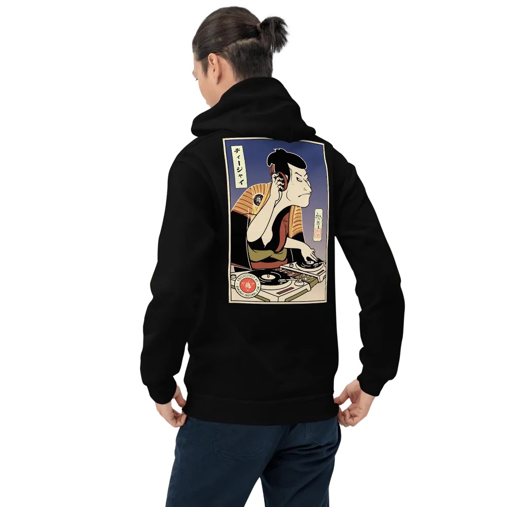 Otani Oniji DJ Turntable Music Japanese Ukiyo-e Unisex Hoodie - Samurai Original