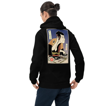 Otani Oniji DJ Turntable Music Japanese Ukiyo-e Unisex Hoodie - Samurai Original