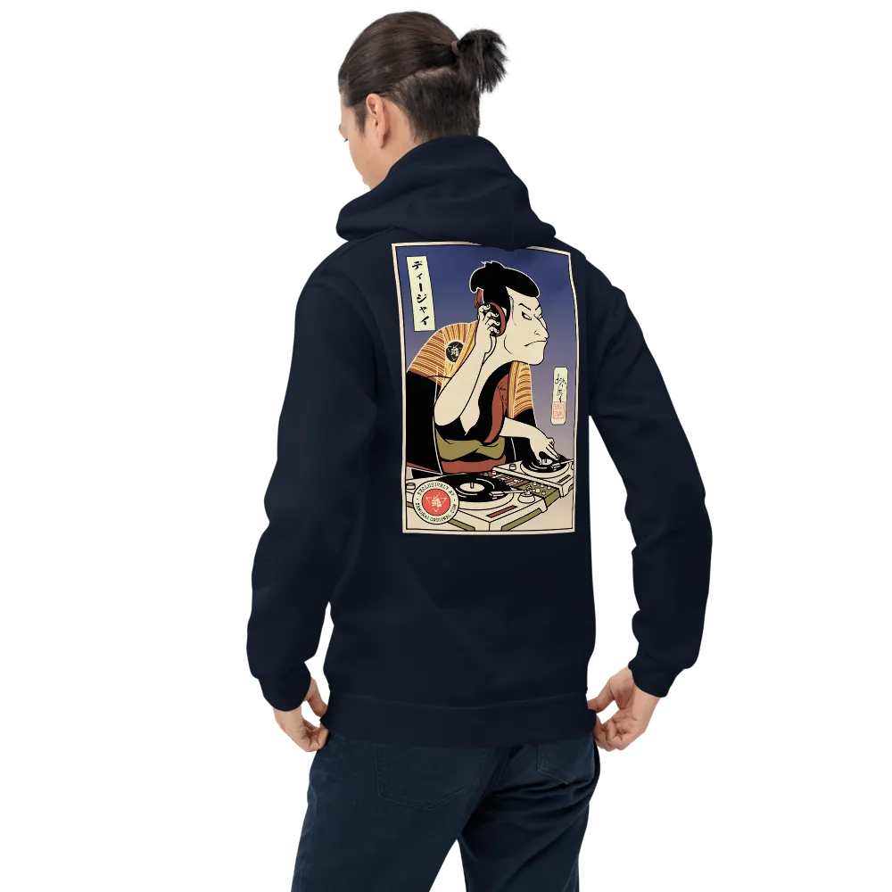 Otani Oniji DJ Turntable Music Japanese Ukiyo-e Unisex Hoodie - Samurai Original