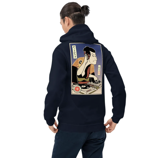 Otani Oniji DJ Turntable Music Japanese Ukiyo-e Unisex Hoodie - Samurai Original