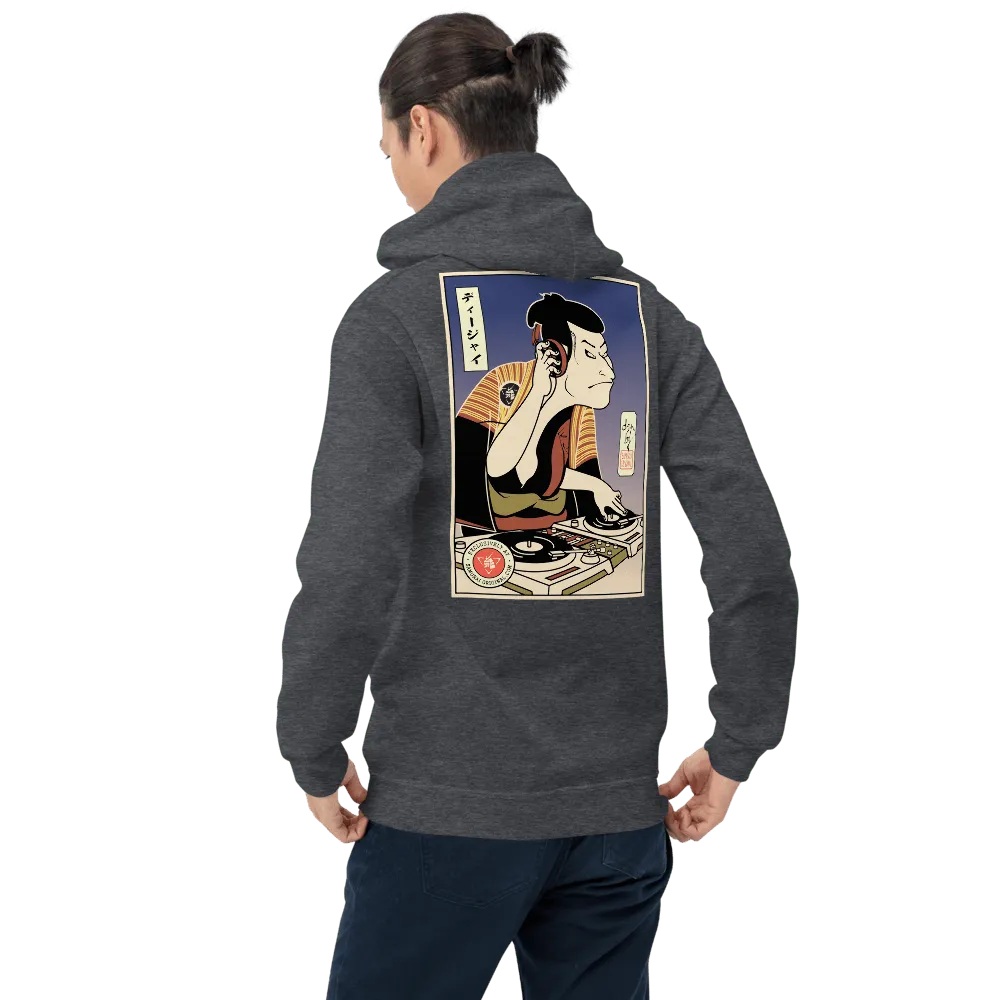 Otani Oniji DJ Turntable Music Japanese Ukiyo-e Unisex Hoodie - Samurai Original