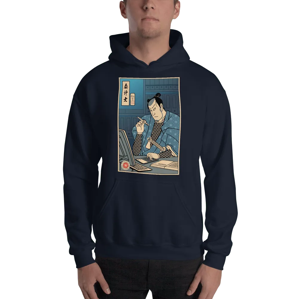 Samurai Accountant Japanese Ukiyo-e Unisex Hoodie - Samurai Original