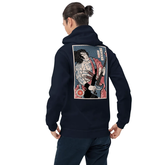 Samurai Bassist Player 5 Music Ukiyo-e Unisex Hoodie - Samurai Original