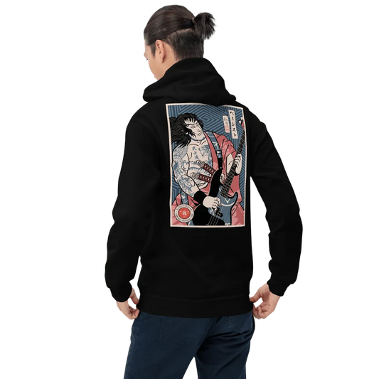 Samurai Bassist Player 5 Music Ukiyo-e Unisex Hoodie - Samurai Original