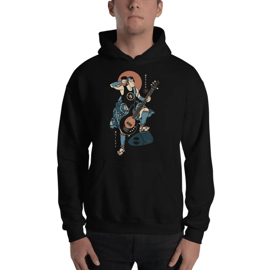 Samurai Bassist Player 6 Music Ukiyo-e Unisex Hoodie - Samurai Original