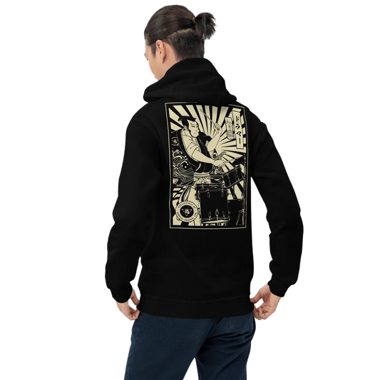 Samurai Drummer 2 Percussion Music Ukiyo-e Unisex Hoodie Samurai Original