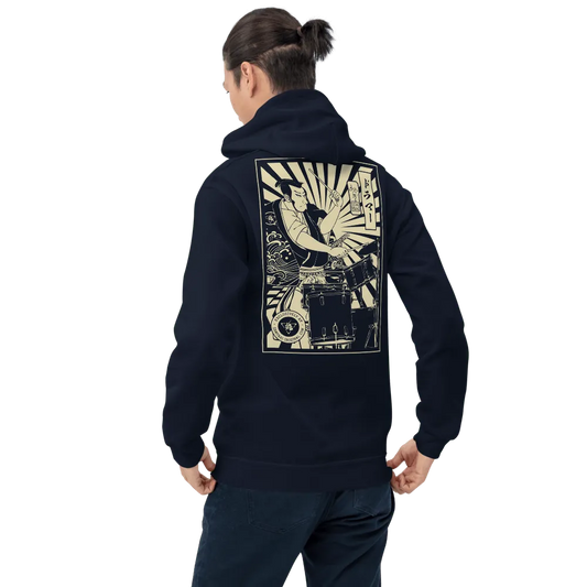 Samurai Drummer 2 Percussion Music Ukiyo-e Unisex Hoodie Samurai Original